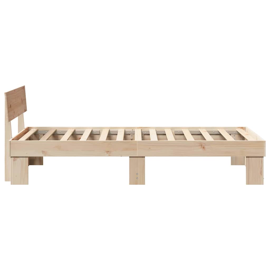 Krevetna konstrukcija Prirodna 75 x 190 cm Čvrsto borovo drvo