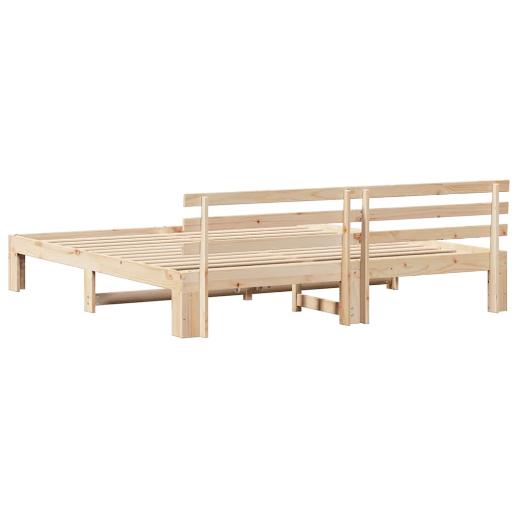 Krevetna konstrukcija Prirodna 200 x 200 cm Čvrsto borovo drvo