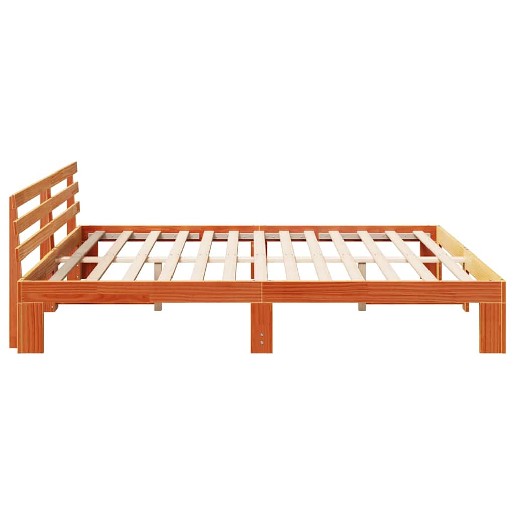Krevetna konstrukcija s uzglavljem Vosak smeđa 180 x 200 cm