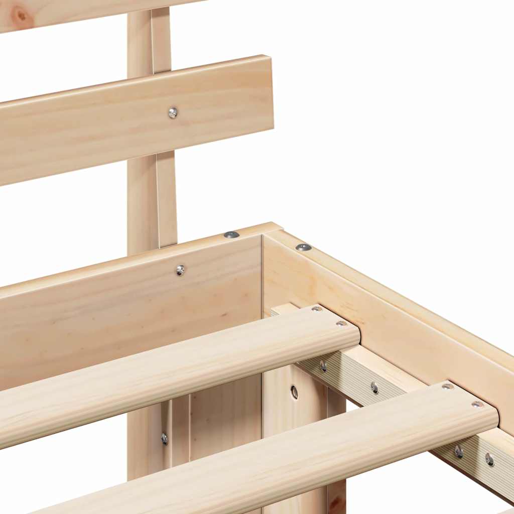 Krevetna konstrukcija Prirodna 150 x 200 cm Čvrsto borovo drvo