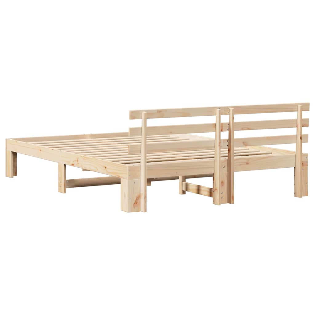 Krevetna konstrukcija Prirodna 150 x 200 cm Čvrsto borovo drvo
