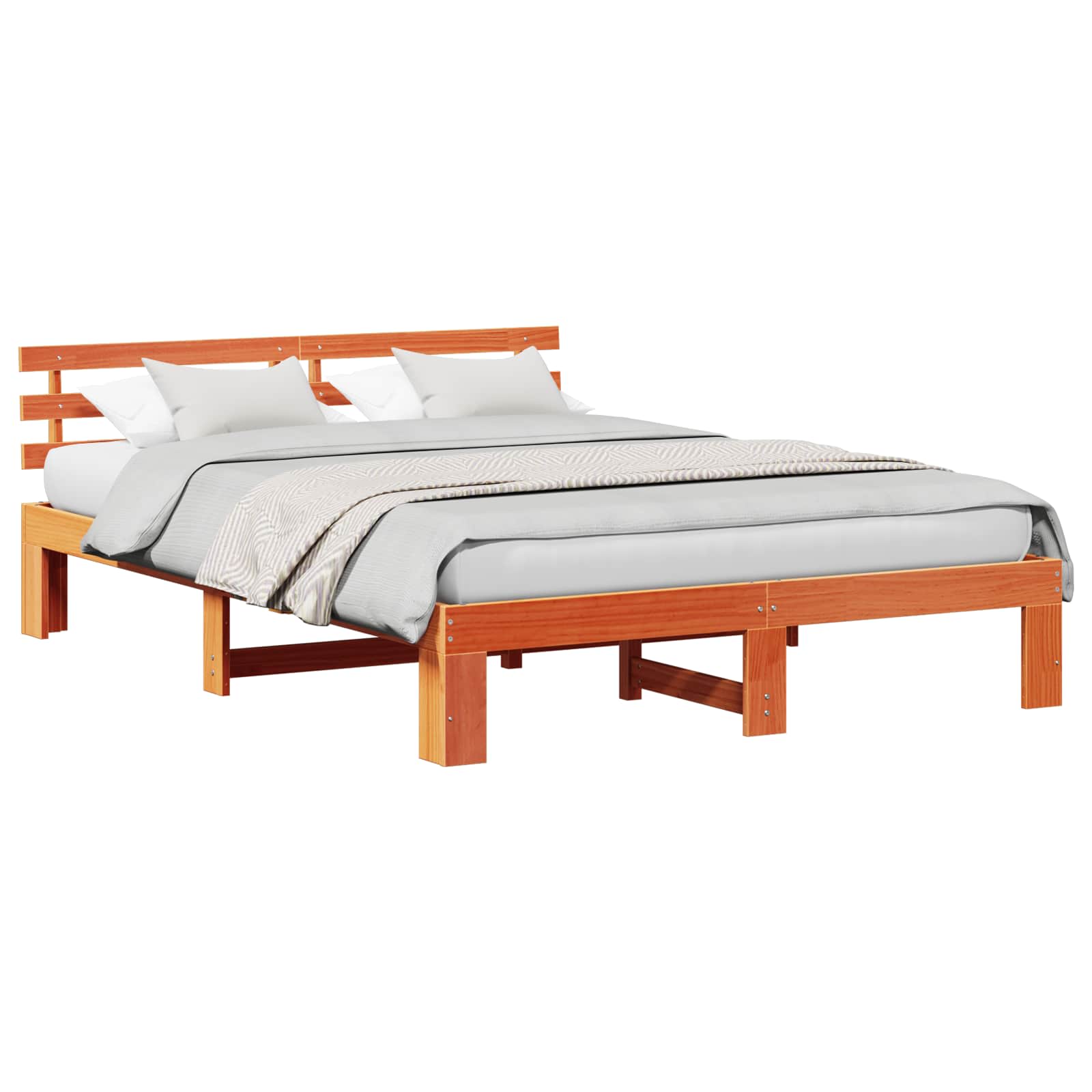Krevetna konstrukcija s uzglavljem Vosak smeđa 150 x 200 cm