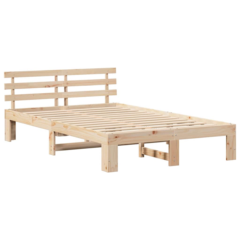 Krevetna konstrukcija Prirodna 135 x 190 cm Čvrsto borovo drvo
