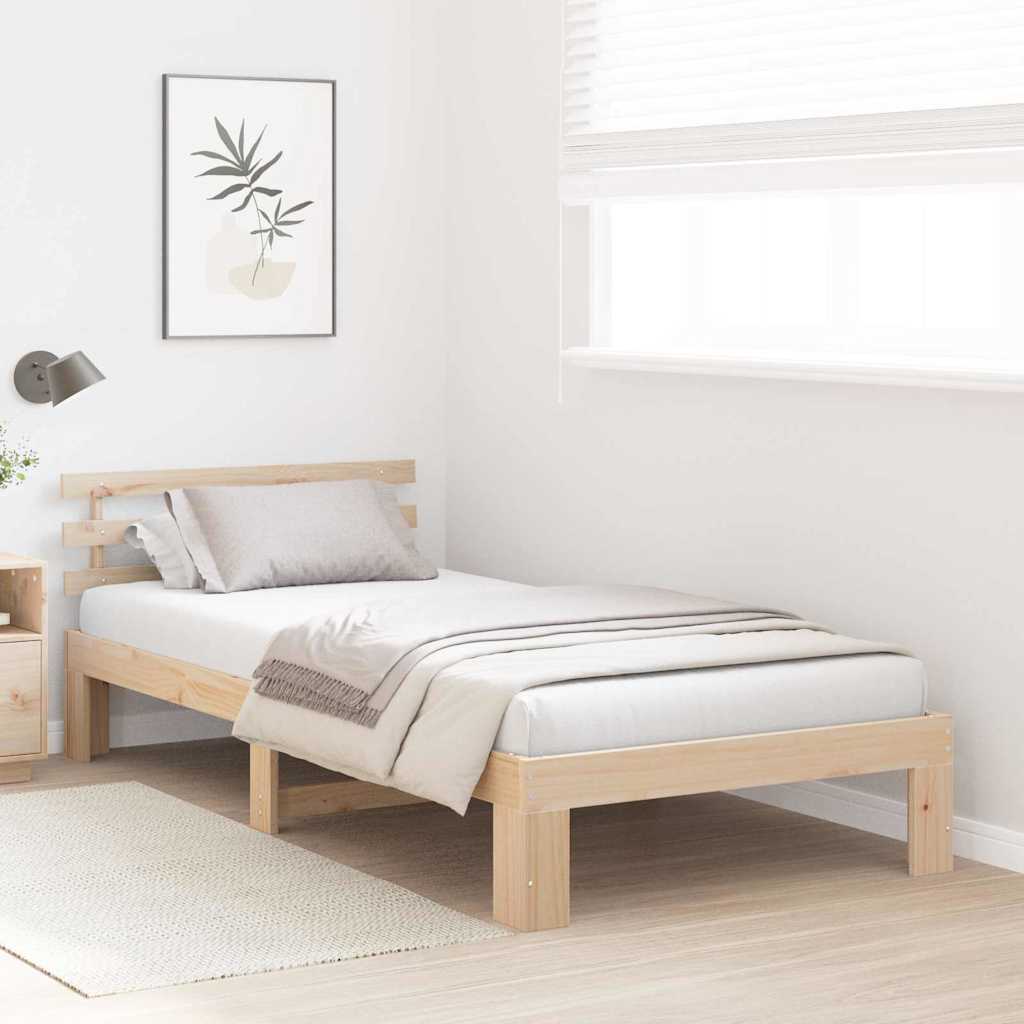 Krevetna konstrukcija Prirodna 75 x 190 cm Čvrsto borovo drvo