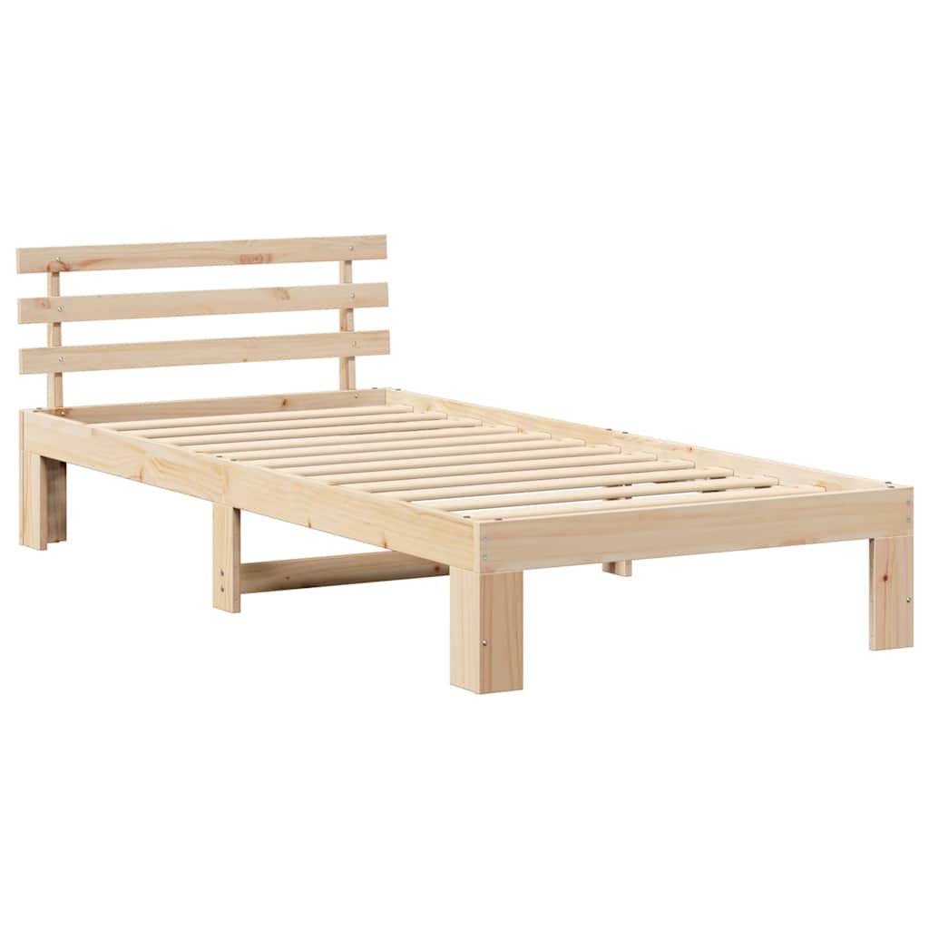 Krevetna konstrukcija Prirodna 75 x 190 cm Čvrsto borovo drvo