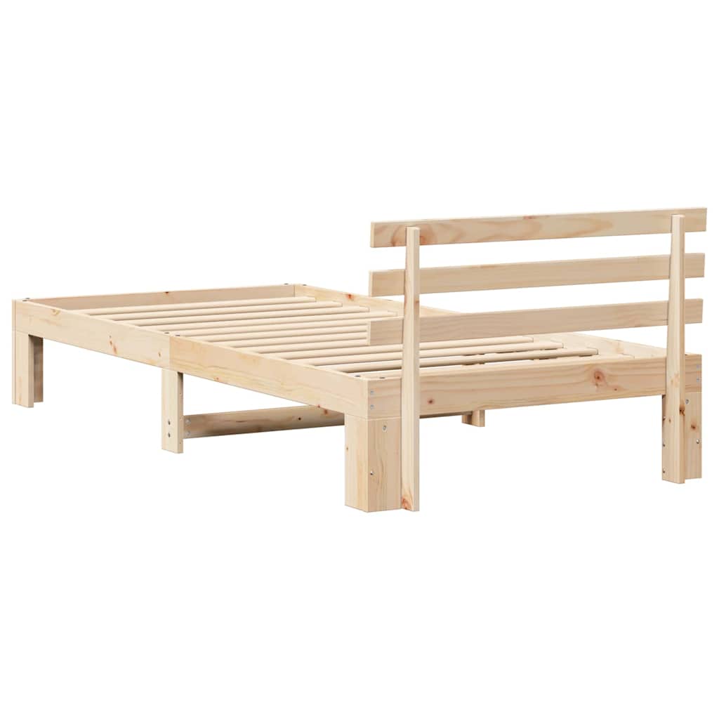 Krevetna konstrukcija Prirodna 75 x 190 cm Čvrsto borovo drvo