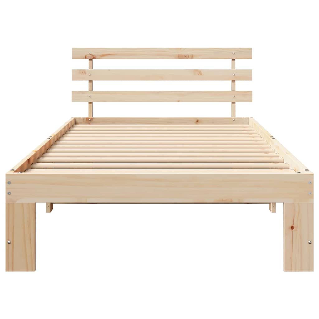 Krevetna konstrukcija Prirodna 75 x 190 cm Čvrsto borovo drvo