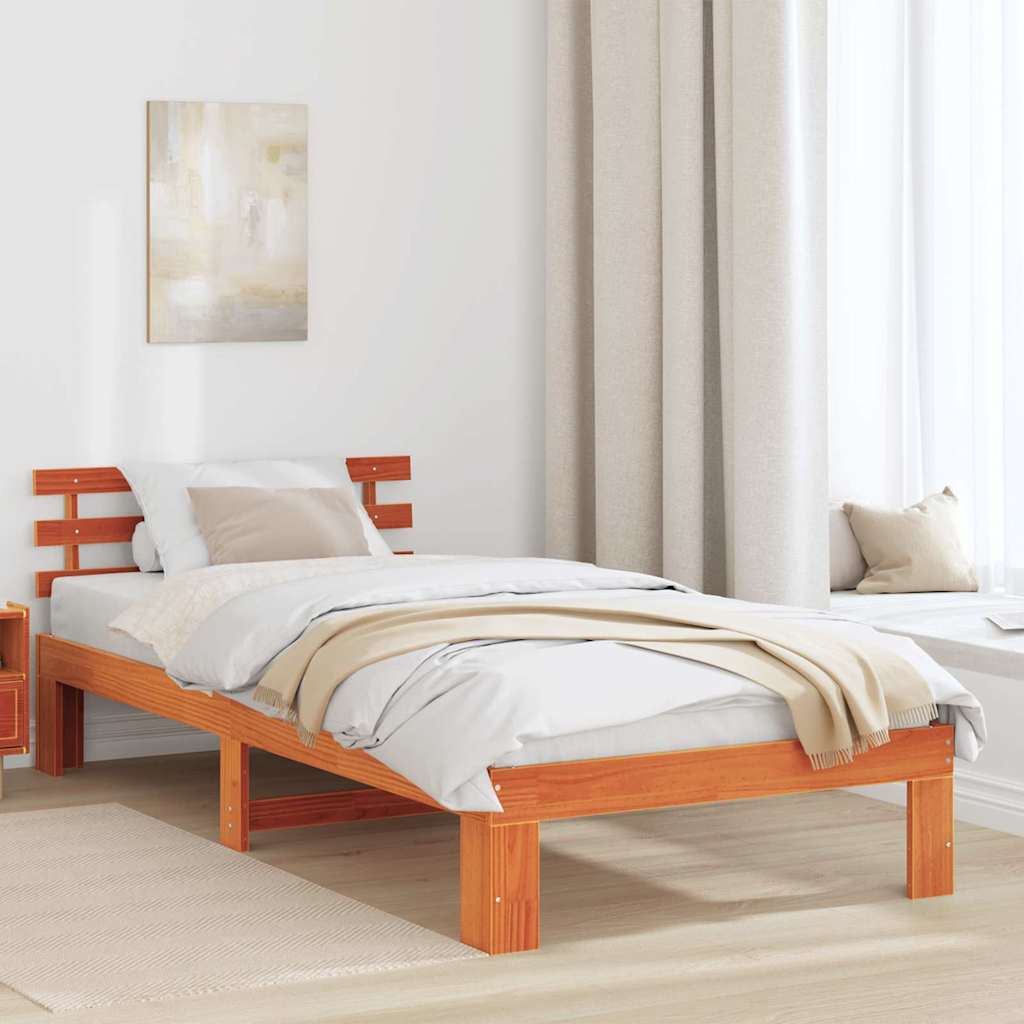 Krevetna konstrukcija s uzglavljem Vosak smeđa 75 x 190 cm