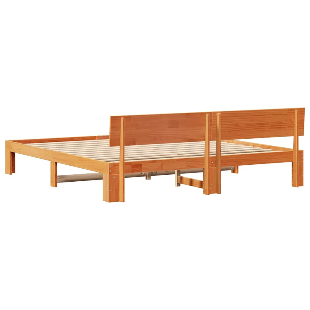 Krevetna konstrukcija s uzglavljem Vosak smeđa 200 x 200 cm