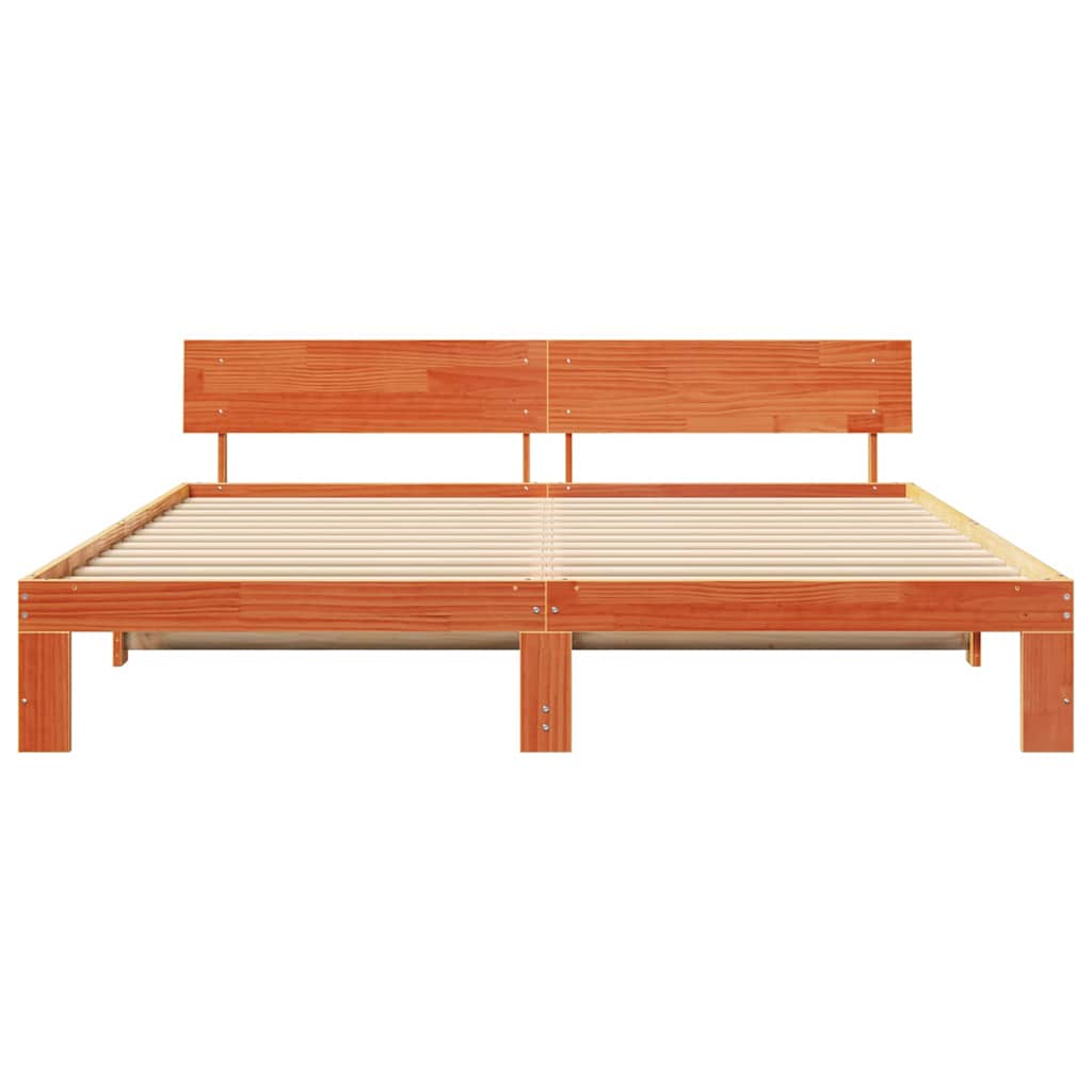 Krevetna konstrukcija s uzglavljem Vosak smeđa 200 x 200 cm