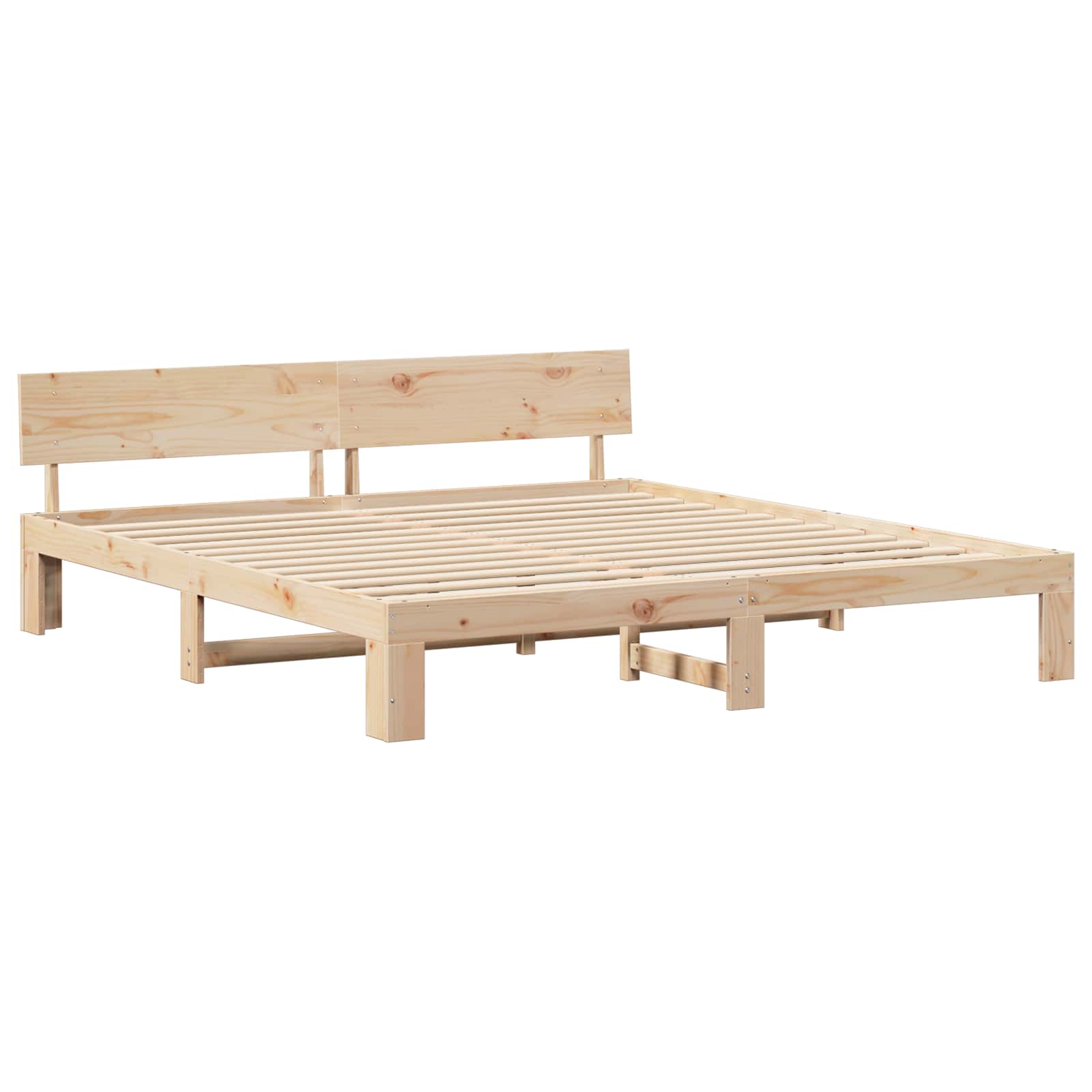 Krevetna konstrukcija Prirodna 180 x 200 cm Čvrsto borovo drvo
