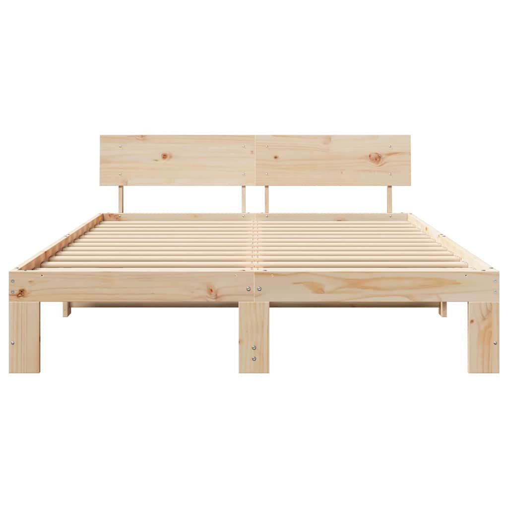 Krevetna konstrukcija Prirodna 150 x 200 cm Čvrsto borovo drvo
