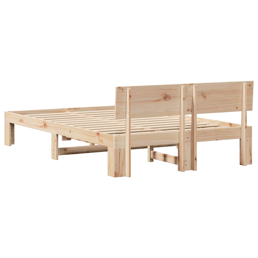 Krevetna konstrukcija Prirodna 140 x 190 cm Čvrsto borovo drvo