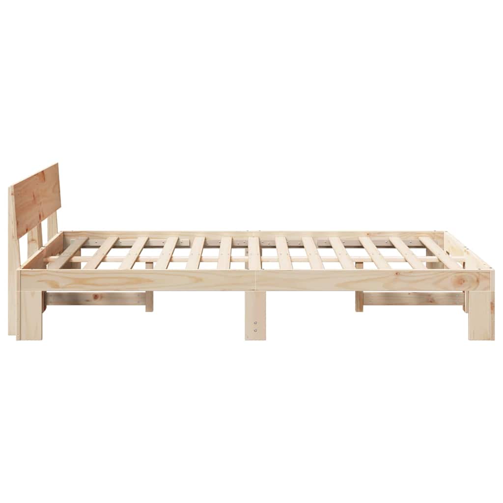 Krevetna konstrukcija Prirodna 140 x 190 cm Čvrsto borovo drvo
