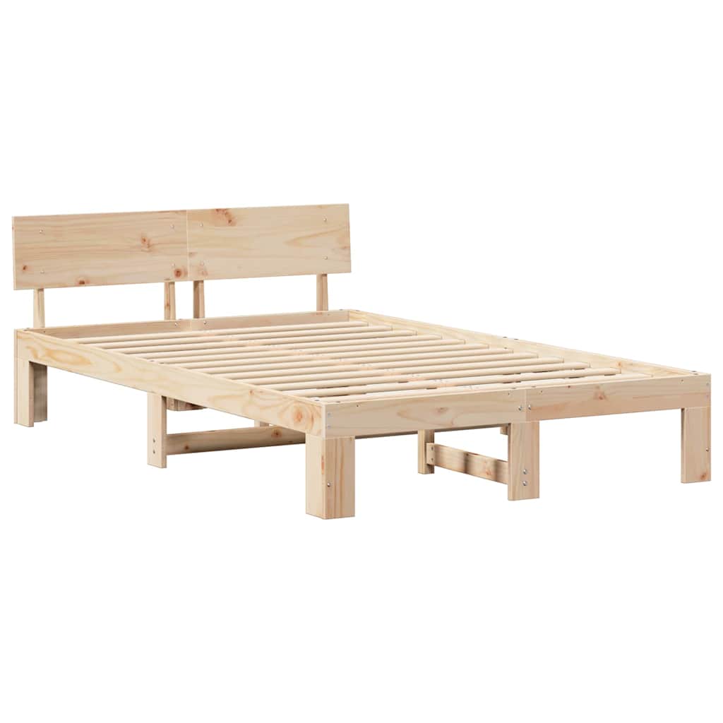 Krevetna konstrukcija Prirodna 135 x 190 cm Čvrsto borovo drvo
