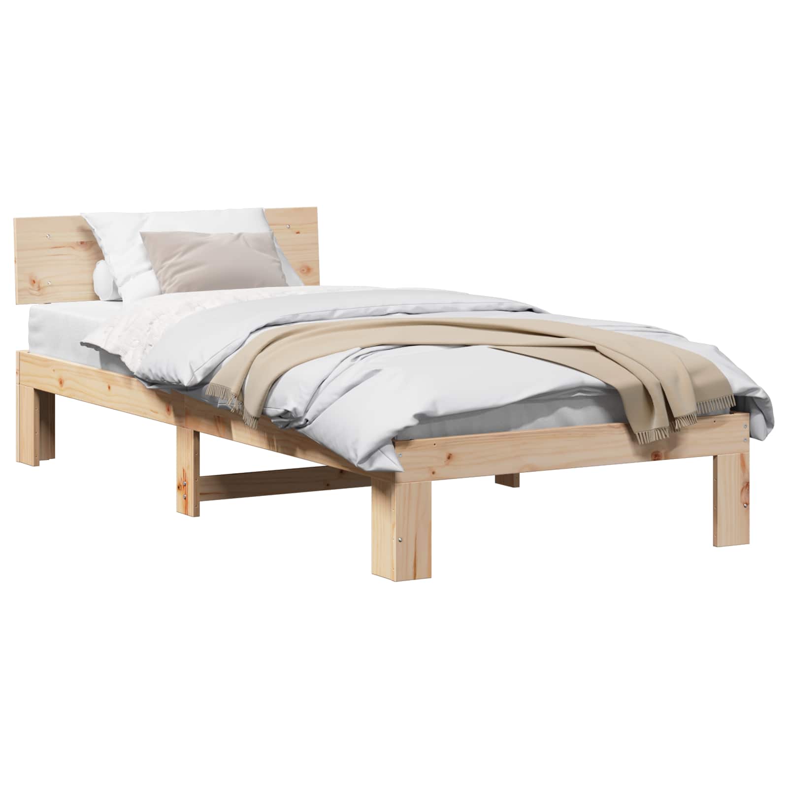 Krevetna konstrukcija Prirodna 80 x 200 cm Čvrsto borovo drvo