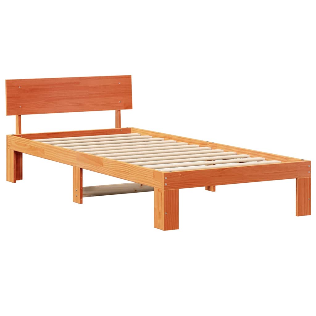 Krevetna konstrukcija s uzglavljem Vosak smeđa 80 x 200 cm
