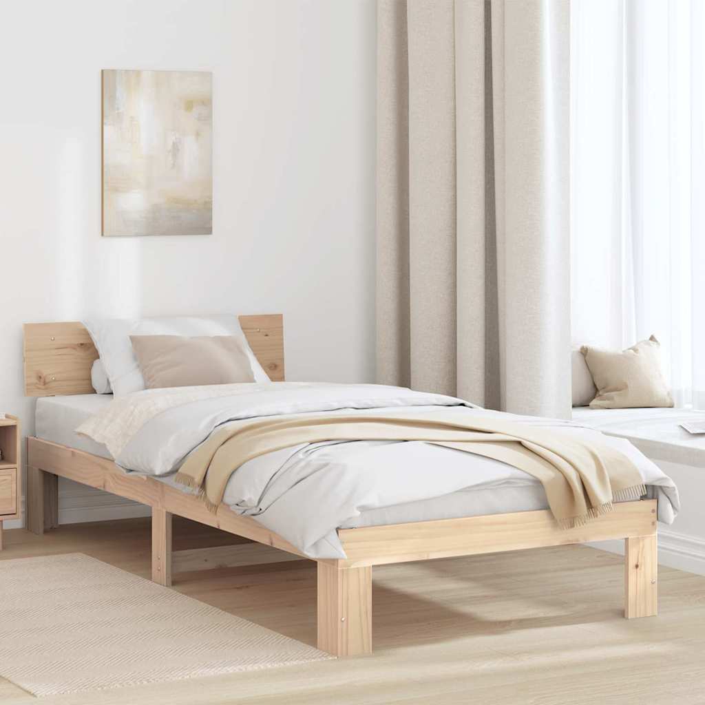 Krevetna konstrukcija Prirodna 90 x 190 cm Čvrsto borovo drvo