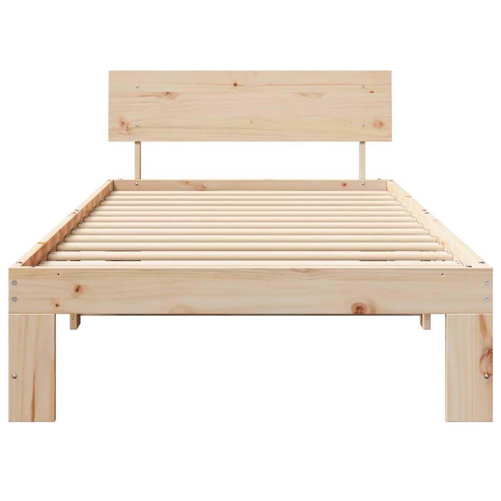Krevetna konstrukcija Prirodna 75 x 190 cm Čvrsto borovo drvo