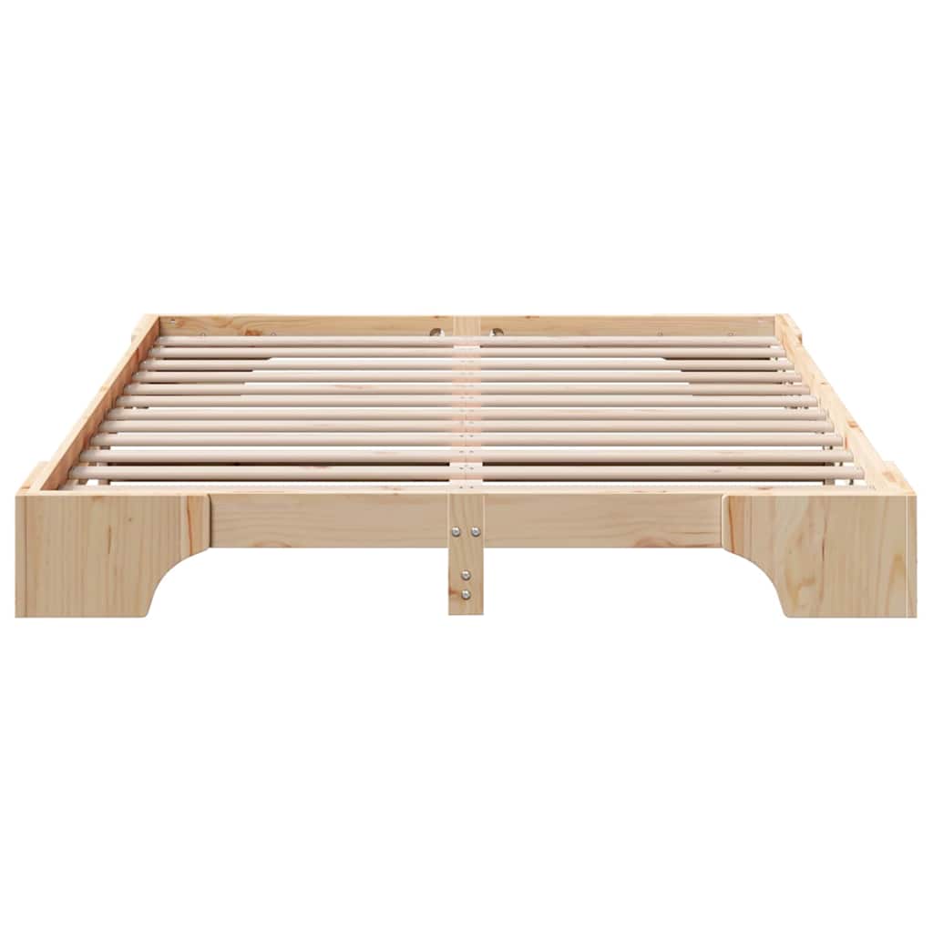 Krevetna konstrukcija Prirodna 150 x 200 cm Čvrsto borovo drvo