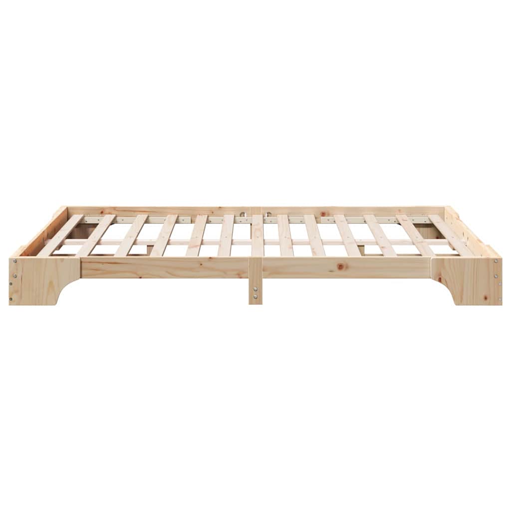 Krevetna konstrukcija Prirodna 150 x 200 cm Čvrsto borovo drvo