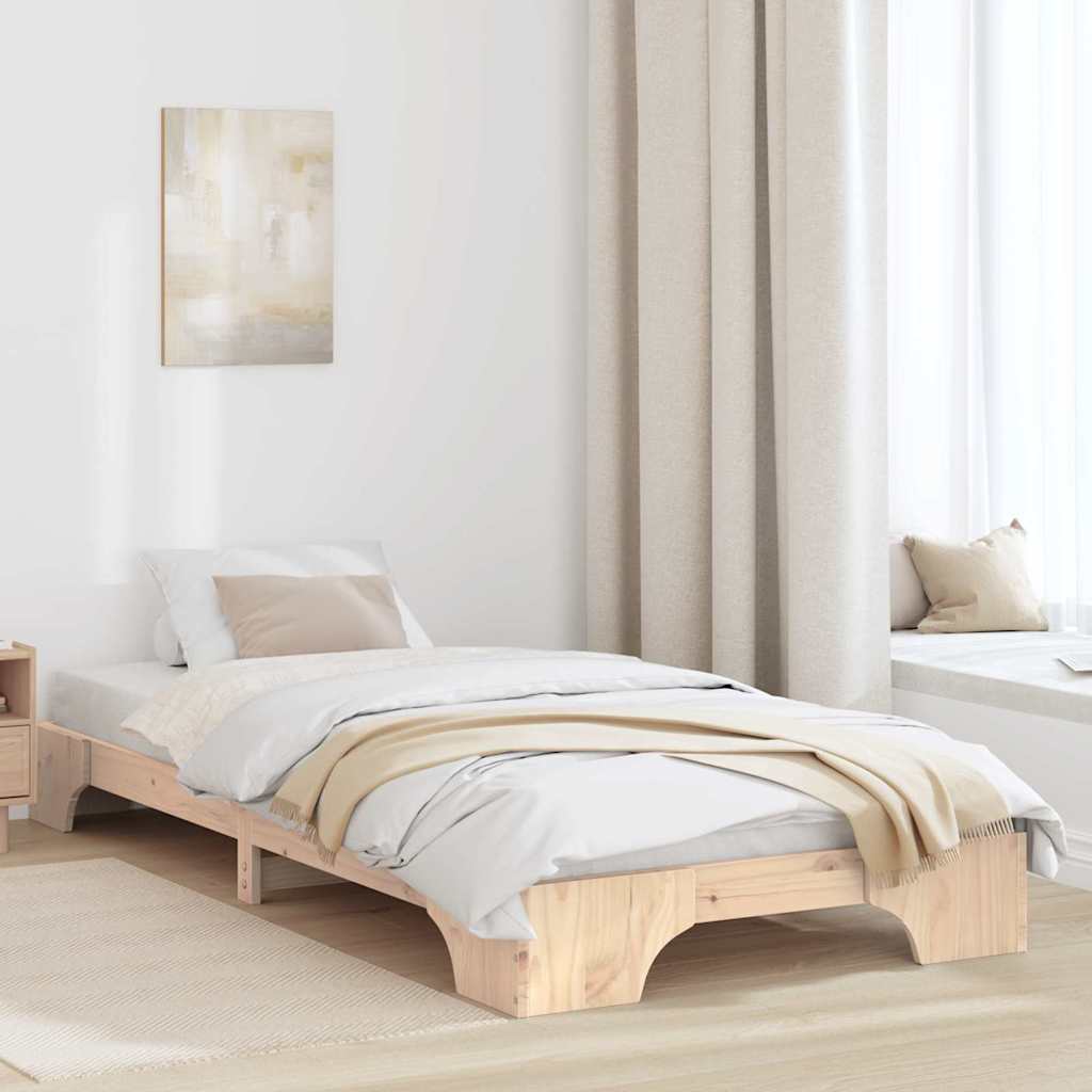 Krevetna konstrukcija Prirodna 90 x 190 cm Čvrsto borovo drvo