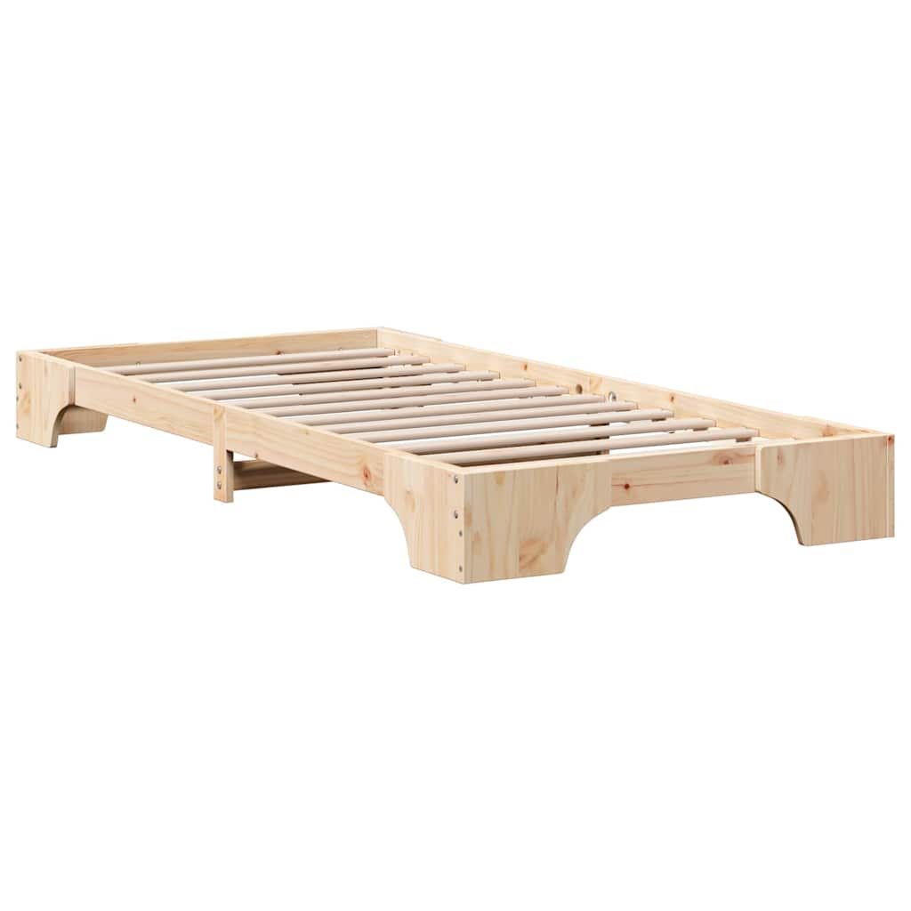 Krevetna konstrukcija Prirodna 90 x 190 cm Čvrsto borovo drvo