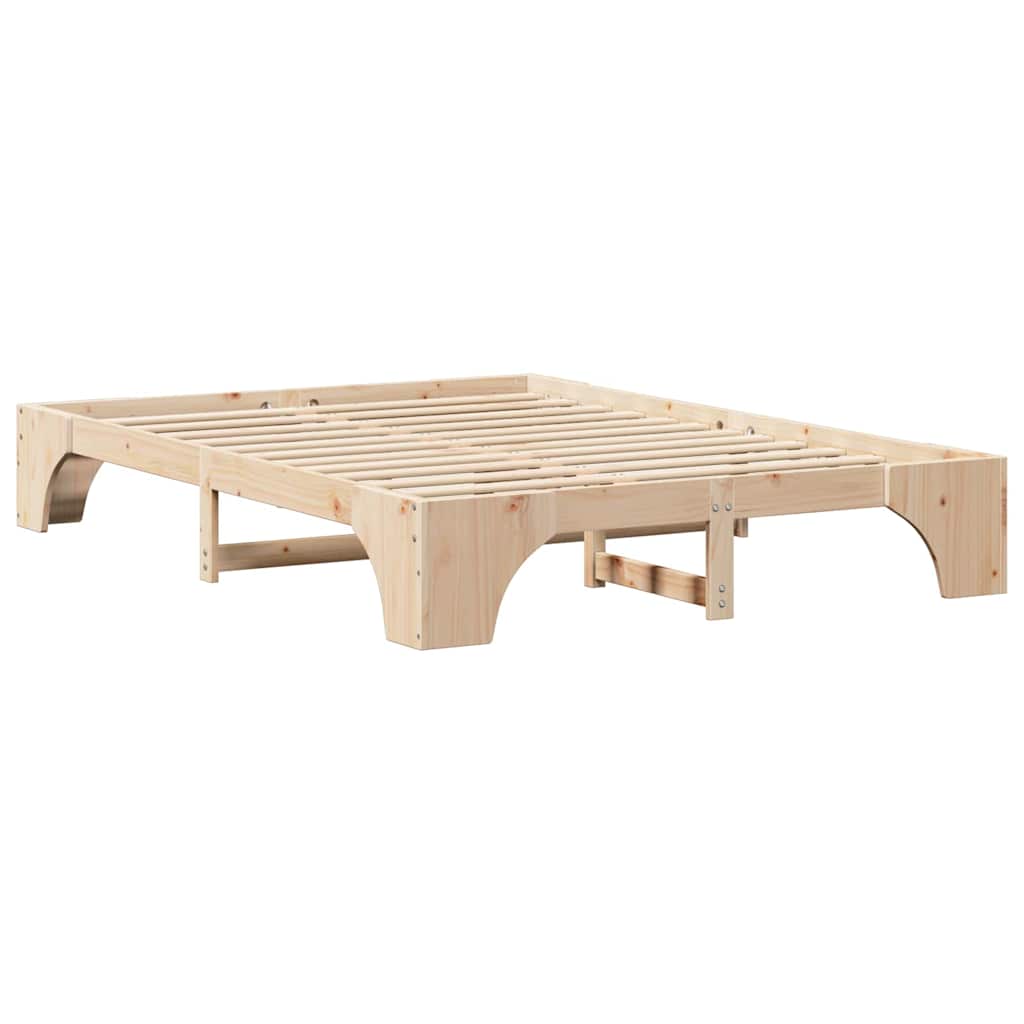 Krevetna konstrukcija Prirodna 150 x 200 cm Čvrsto borovo drvo