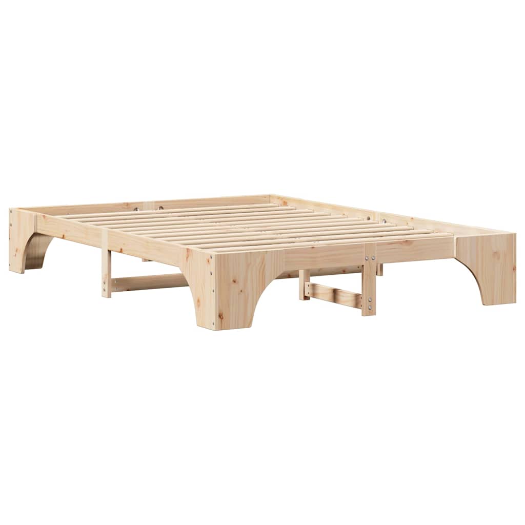 Krevetna konstrukcija Prirodna 150 x 200 cm Čvrsto borovo drvo