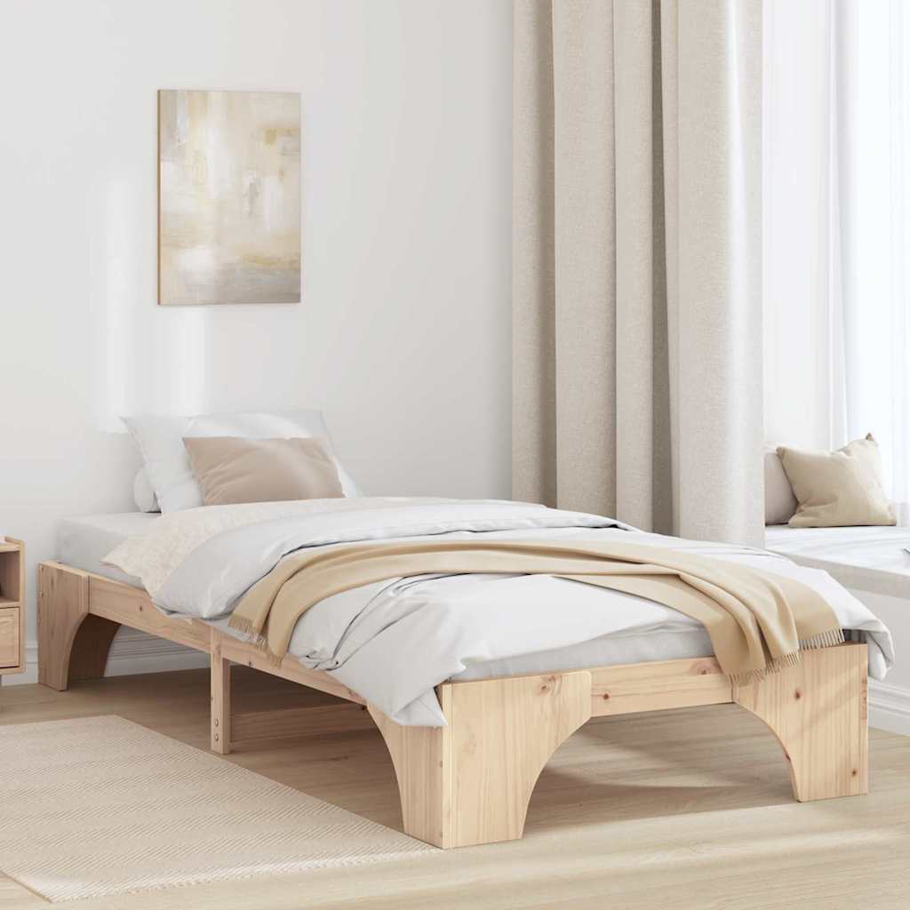 Krevetna konstrukcija Prirodna 80 x 200 cm Čvrsto borovo drvo