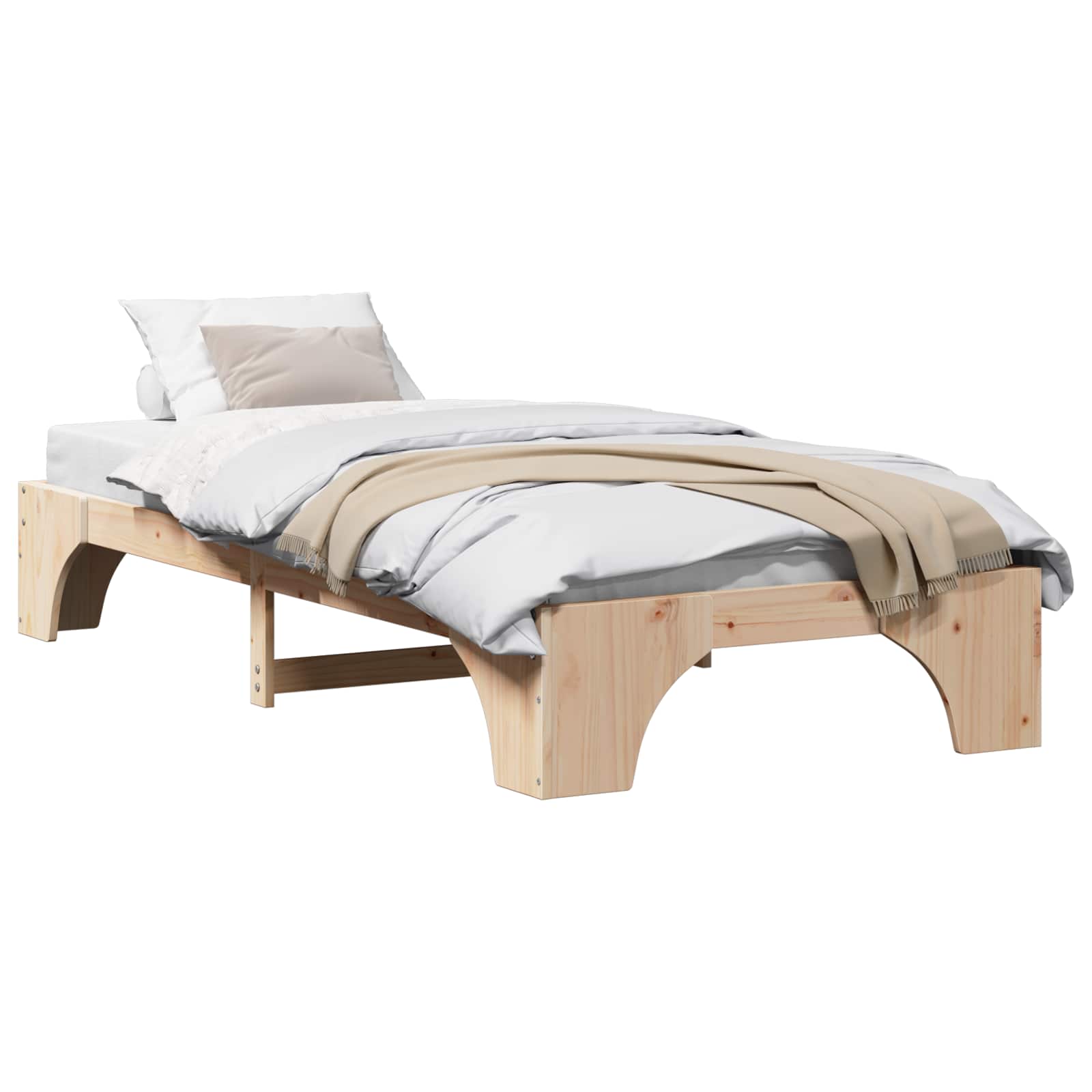 Krevetna konstrukcija Prirodna 80 x 200 cm Čvrsto borovo drvo
