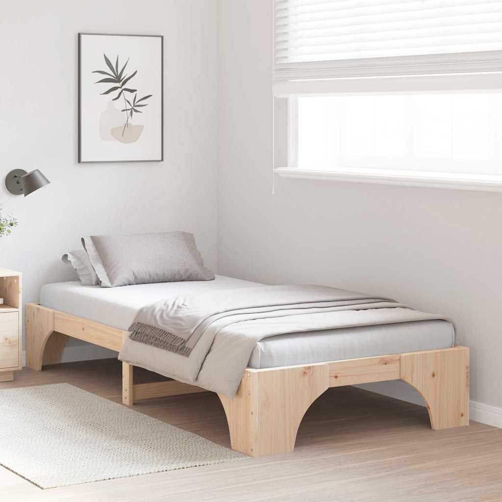 Krevetna konstrukcija Prirodna 90 x 190 cm Čvrsto borovo drvo