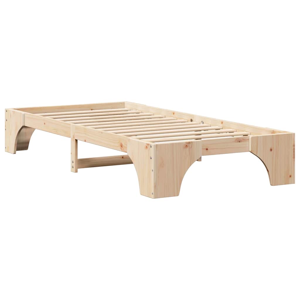 Krevetna konstrukcija Prirodna 90 x 190 cm Čvrsto borovo drvo
