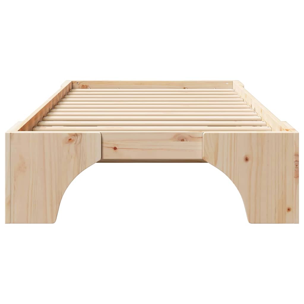 Krevetna konstrukcija Prirodna 90 x 190 cm Čvrsto borovo drvo