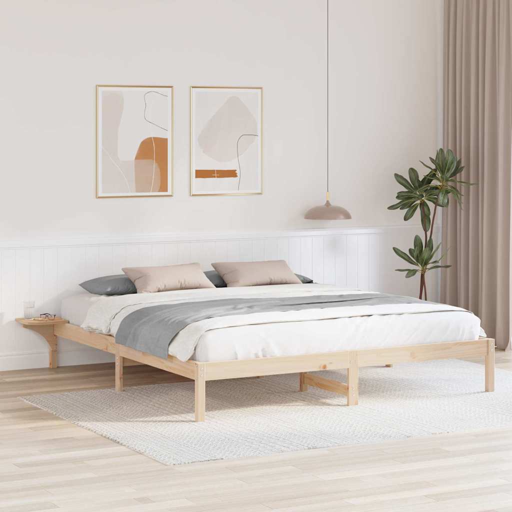 Krevetna konstrukcija Prirodna 180 x 200 cm Čvrsto borovo drvo