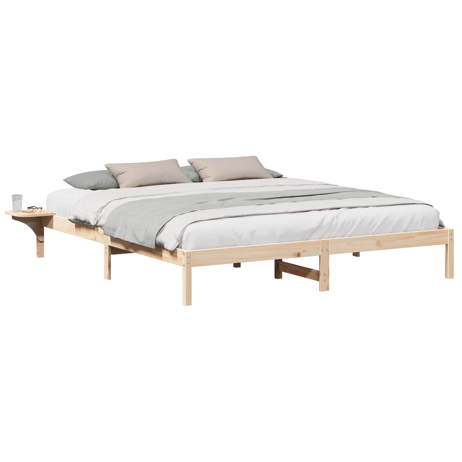 Krevetna konstrukcija Prirodna 180 x 200 cm Čvrsto borovo drvo