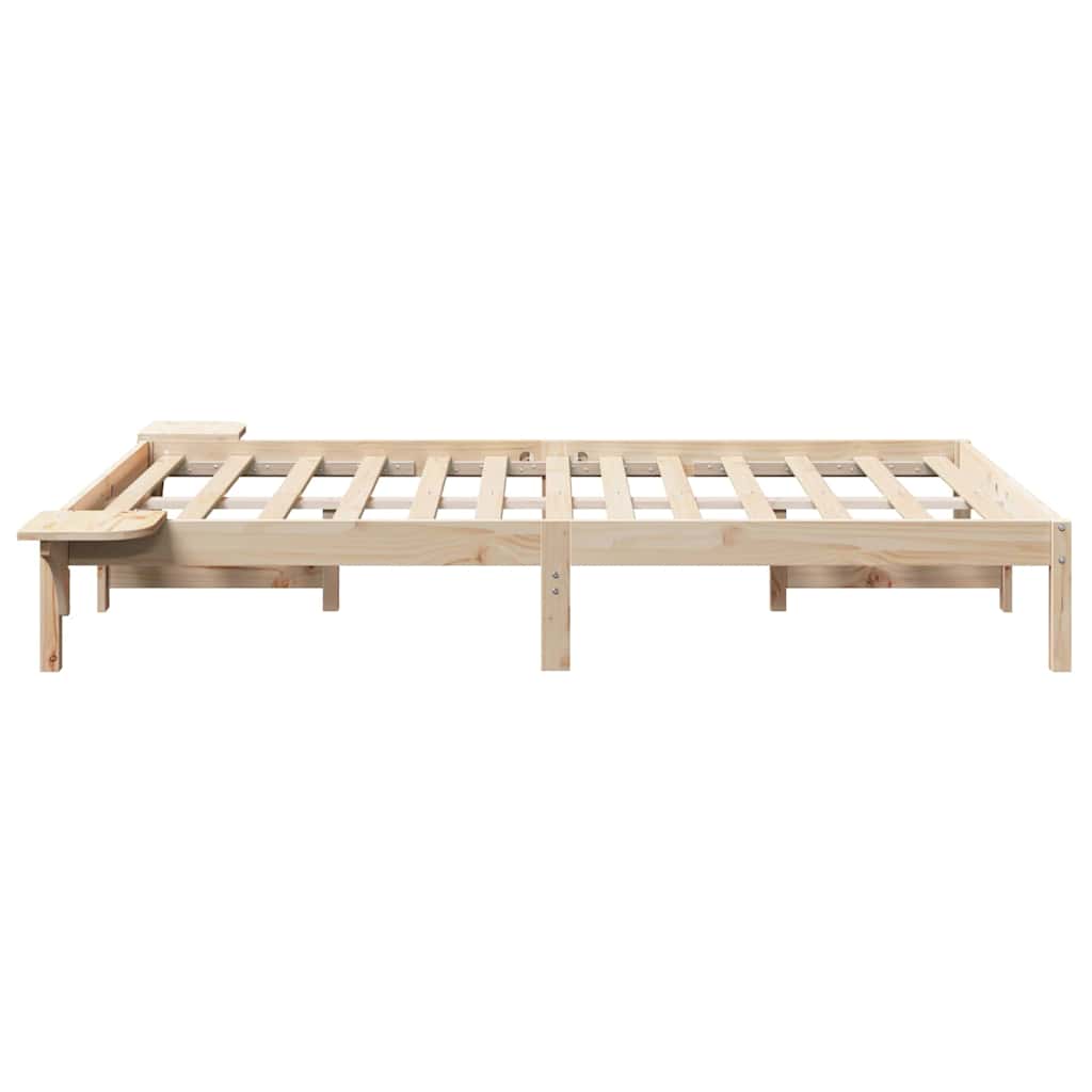 Krevetna konstrukcija Prirodna 135 x 190 cm Čvrsto borovo drvo
