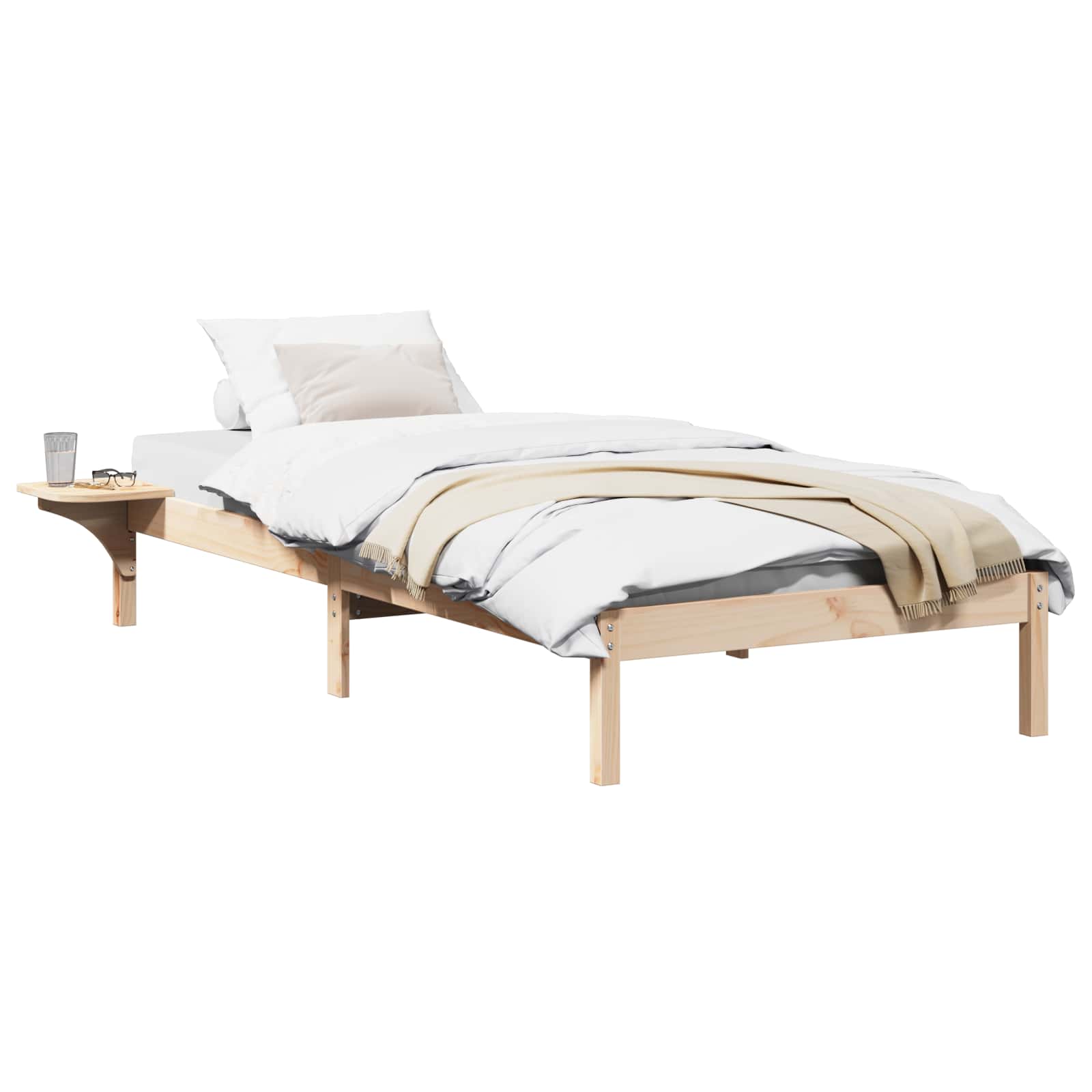 Krevetna konstrukcija Prirodna 90 x 190 cm Čvrsto borovo drvo