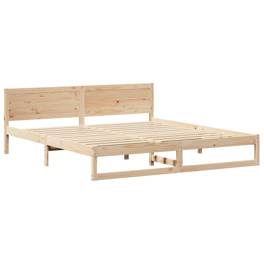 Krevetna konstrukcija Prirodna 200 x 200 cm Čvrsto borovo drvo