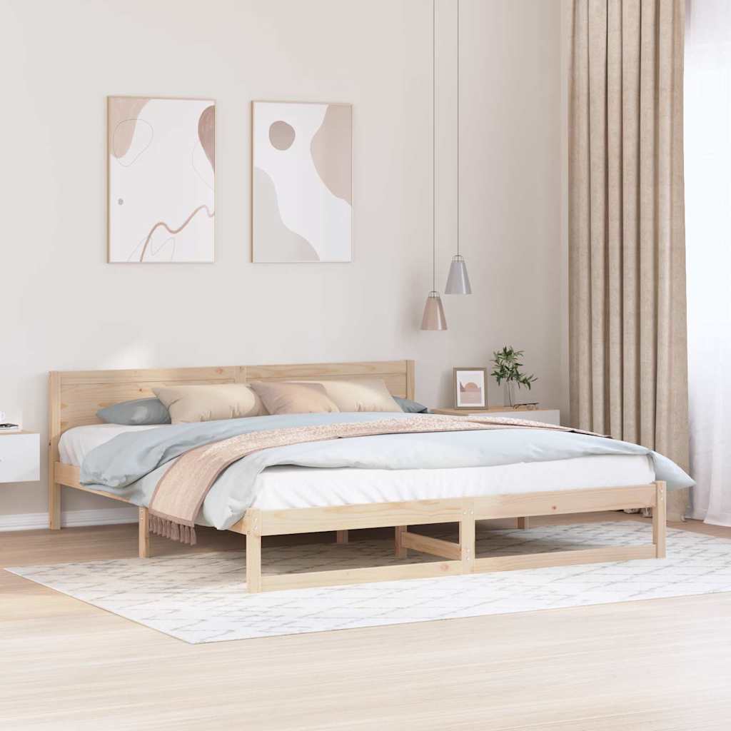 Krevetna konstrukcija Prirodna 180 x 200 cm Čvrsto borovo drvo