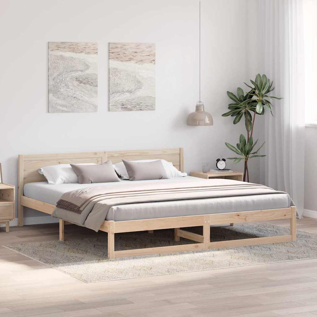 Krevetna konstrukcija Prirodna 180 x 200 cm Čvrsto borovo drvo