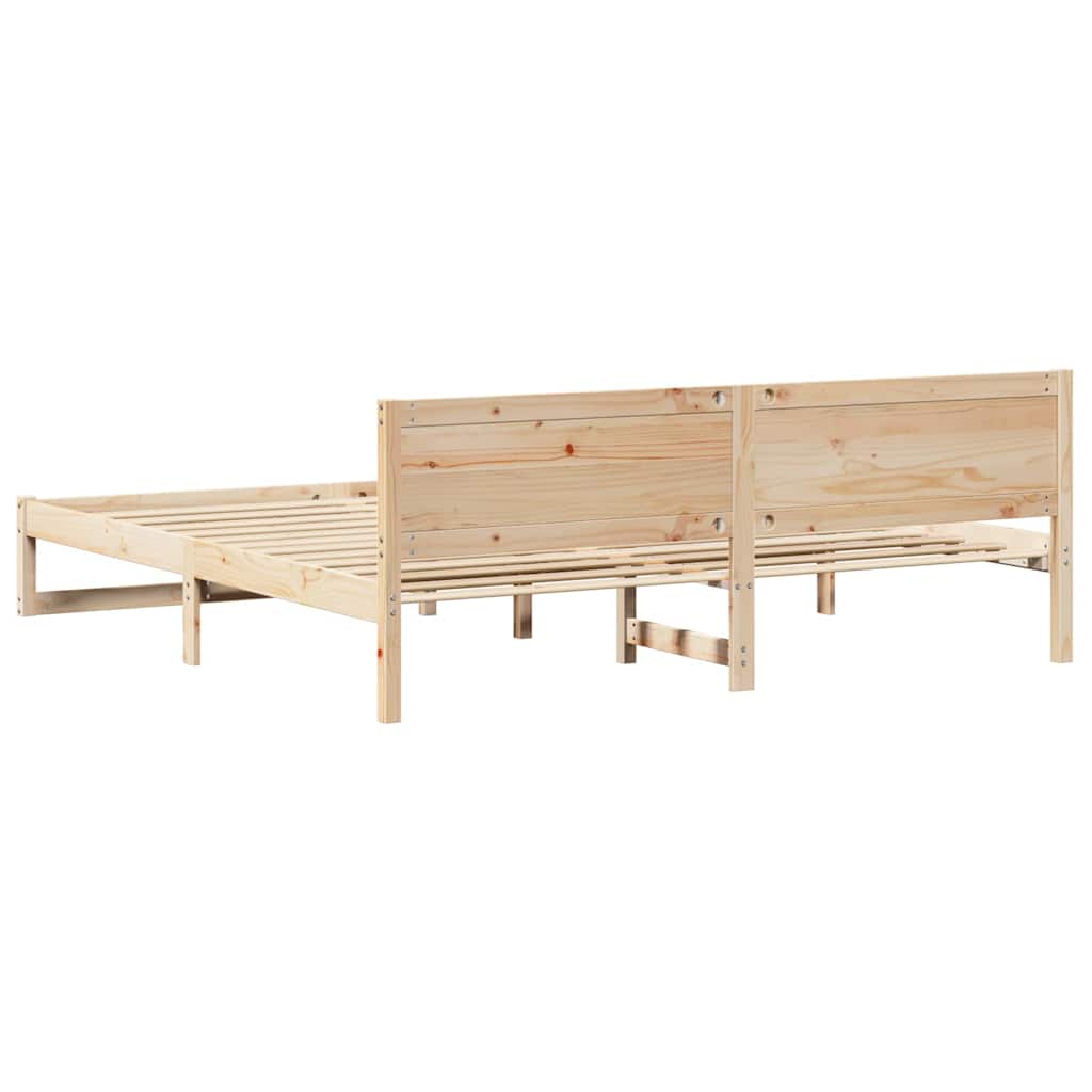 Krevetna konstrukcija Prirodna 180 x 200 cm Čvrsto borovo drvo