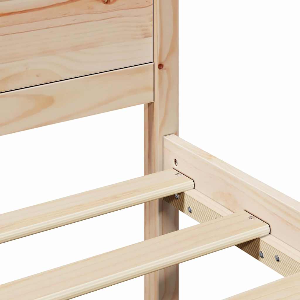 Krevetna konstrukcija Prirodna 160 x 200 cm Čvrsto borovo drvo