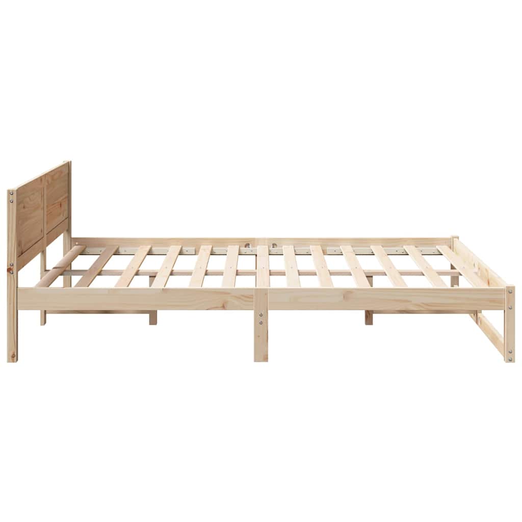 Krevetna konstrukcija Prirodna 150 x 200 cm Čvrsto borovo drvo