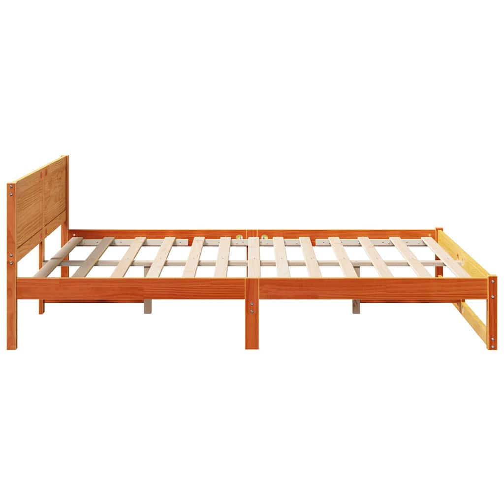 Krevetna konstrukcija s uzglavljem Vosak smeđa 150 x 200 cm
