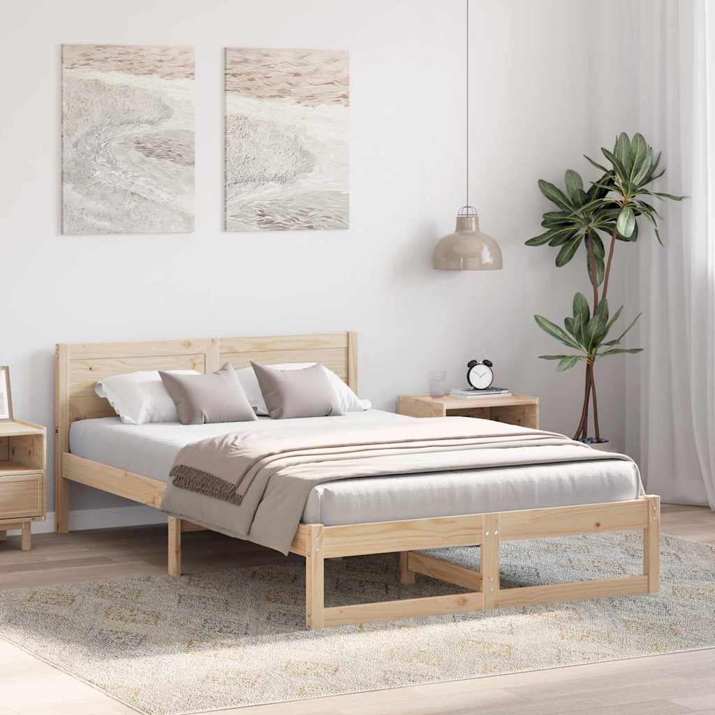 Krevetna konstrukcija Prirodna 120 x 200 cm Čvrsto borovo drvo