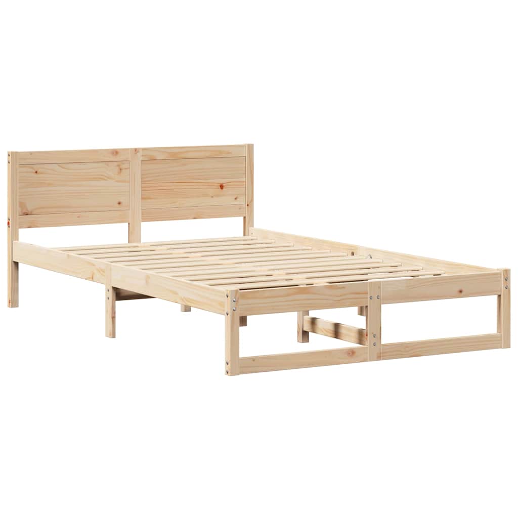 Krevetna konstrukcija Prirodna 135 x 190 cm Čvrsto borovo drvo