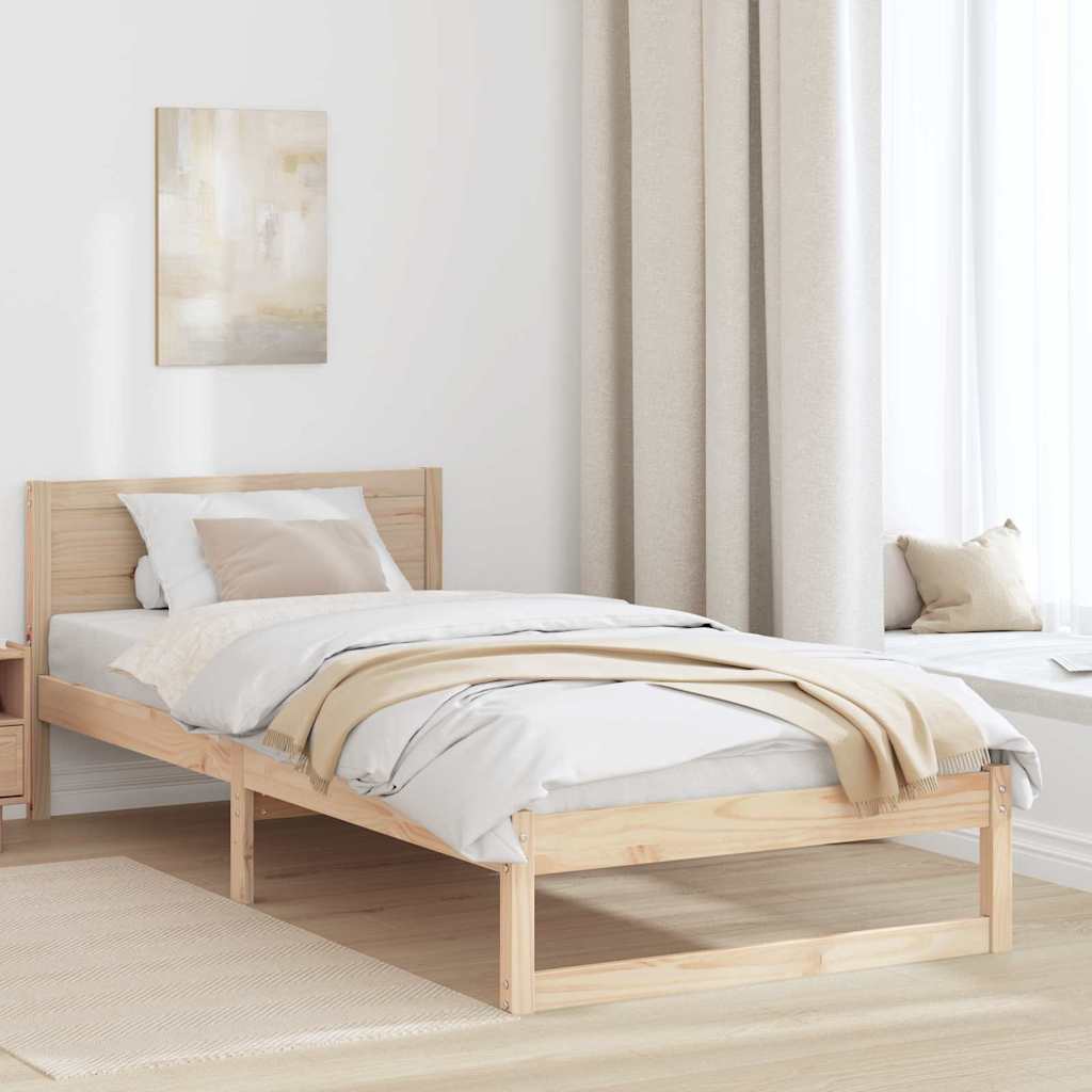 Krevetna konstrukcija Prirodna 90 x 200 cm Čvrsto borovo drvo