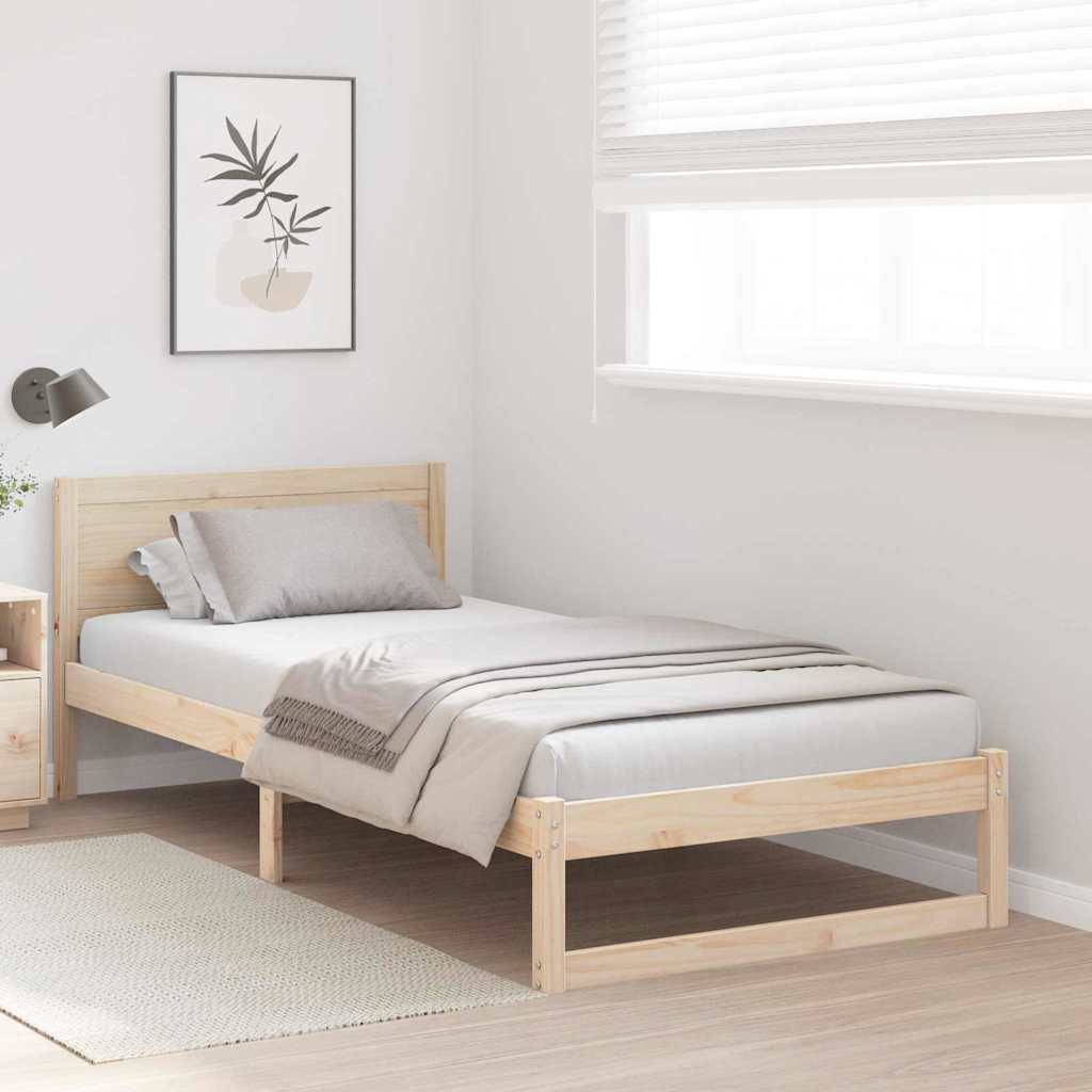 Krevetna konstrukcija Prirodna 90 x 200 cm Čvrsto borovo drvo