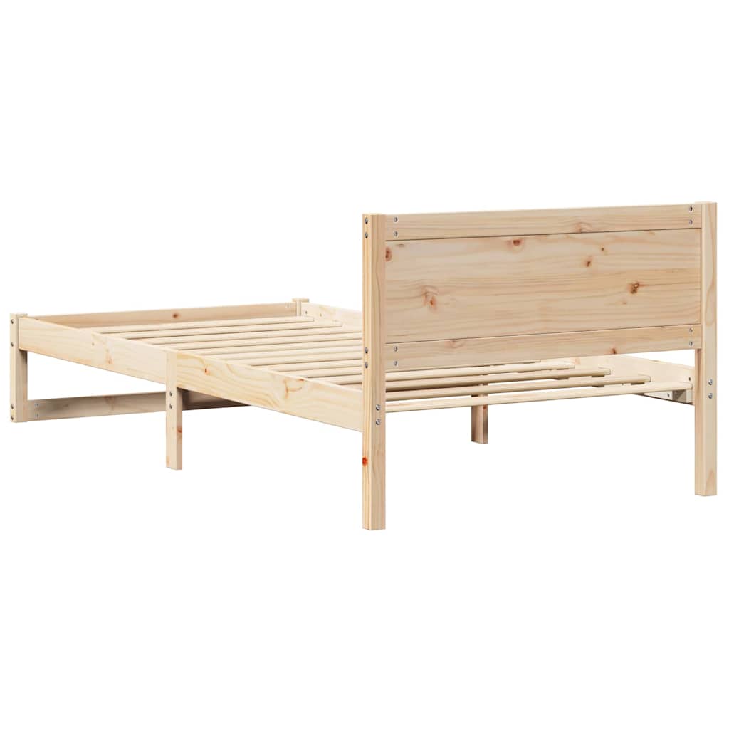 Krevetna konstrukcija Prirodna 90 x 200 cm Čvrsto borovo drvo